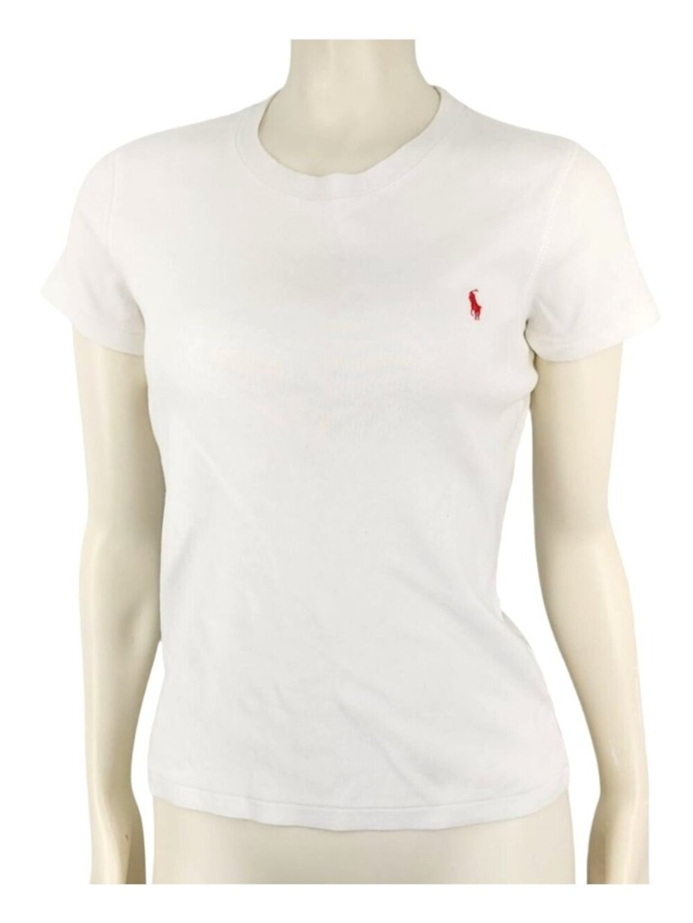 Women's Vintage Ralph Lauren Sport Tee T-shirt Fitted Top Medium 100% Cotton